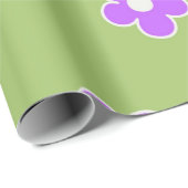 グリーンパープルレトロY2K花柄 ラッピングペーパー (ロールコーナー)