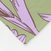 グリーンパープル熱帯フローラの夏 フリースブランケット (角)