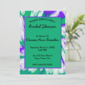 グリーンパープル絞り染め旋回ブライダルシャワー 招待状 (スタンド正面)