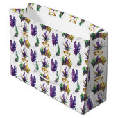 グリーンパープル金ゴールドマルディグラスマスク&フェザー ラージペーパーバッグ (裏面アングル)