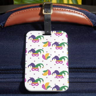 グリーンパープル金ゴールドマルディグラスマスク ラゲッジタグ