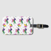 グリーンパープル金ゴールドマルディグラスマスク ラゲッジタグ (正面横)