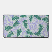 グリーンパープル離れファーンレトロ70s花柄 デスクマット (正面)