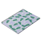 グリーンパープル離れファーンレトロ70s花柄 ノートブック (左側)