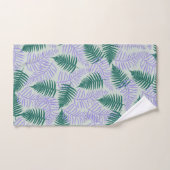 グリーンパープル離れファーンレトロ70s花柄 バスタオルセット (ハンドタオル)