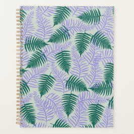 グリーンパープル離れファーンレトロ70s花柄 プランナー手帳