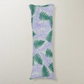 グリーンパープル離れファーンレトロ70s花柄 ボディピロー (正面縦)