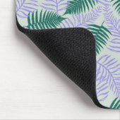 グリーンパープル離れファーンレトロ70s花柄 マウスパッド (コーナー)