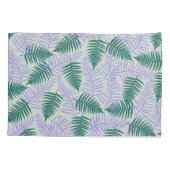 グリーンパープル離れファーンレトロ70s花柄 枕カバー (裏面)