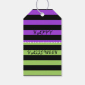 グリーンパープル&ブラックハロウィンストライプパーティー ギフトタグ (裏面)