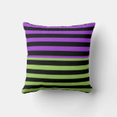 グリーンパープル&ブラックハロウィンストライプ クッション (裏面)