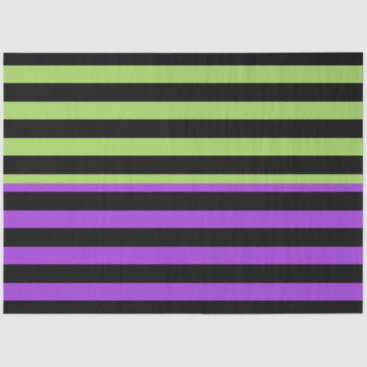 グリーンパープル&ブラックハロウィンストライプ 薄葉紙 (正面)