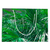 グリーンパームの木の植物の葉パステル ラージペーパーバッグ (裏面)