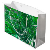 グリーンパームの木の植物の葉パステル ラージペーパーバッグ (裏面アングル)