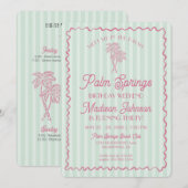 グリーンパームスプリングスパステルビーチバースデーウィークエンド 招待状 (正面/裏面)