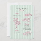 グリーンパームスプリングスパステルビーチバースデーウィークエンド 招待状 (裏面)