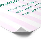 グリーンパームズピンクストライプ色ミモザバー ポスター (角)