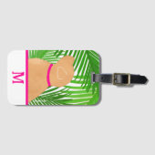 グリーンパームツリーアイランドブラックドッグラゲージタグ ラゲッジタグ (正面横)