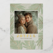 グリーンパームツリークリスマス 箔シーズンカード (正面)