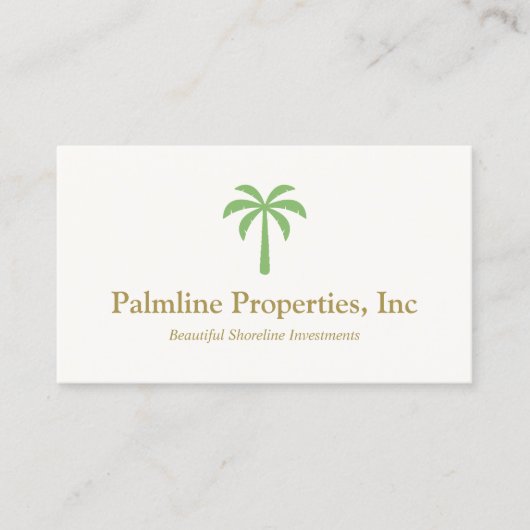 グリーンパームツリービーチフロント実在エテート コーリングカード (正面)