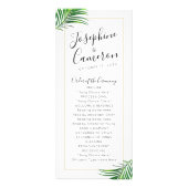 グリーンパームツリービーチ先結婚式プログラム ラックカード (正面)