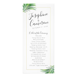 グリーンパームツリービーチ先結婚式プログラム ラックカード