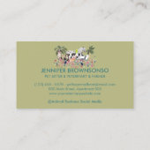 グリーンパームツリーファーム動物キャットドッグバードペット 名刺 (裏面)