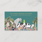 グリーンパームツリーファーム動物キャットドッグバードペット 名刺 (正面)