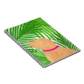 グリーンパームツリー島 イエローの犬 ノートブック (右側)