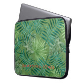 グリーンパームトロピカル葉トレンディー ラップトップスリーブ (正面左)