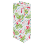 グリーンパームフラミンゴ抱き枕 ワインギフトバッグ (裏面アングル)