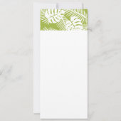 グリーンパームリーフの熱帯雨林パターン 招待状 (裏面)