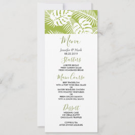 グリーンパームリーフの熱帯雨林パターン 招待状