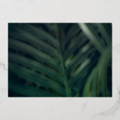 グリーンパームリーフトロピカル結婚金ゴールド 箔招待状 (裏面)