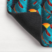 グリーンパームリーフパターン マウスパッド (コーナー)