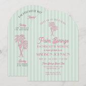 グリーンパーム春パステルビーチバチェロレッテ 招待状 (正面/裏面)