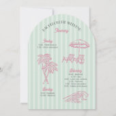 グリーンパーム春パステルビーチバチェロレッテ 招待状 (裏面)