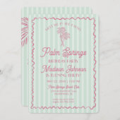 グリーンパーム春パステルビーチバースデーパーティー 招待状 (正面/裏面)