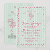 グリーンパーム春パステルビーチバースデーパーティー 招待状 (正面/裏面)