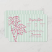 グリーンパーム春パステルビーチランジェリーインサート エンクロージャーカード (正面/裏面)
