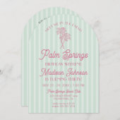 グリーンパーム春パステルビーチ誕生日ウィークエンド 招待状 (正面/裏面)