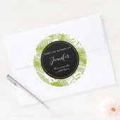 グリーンパーム葉ズジャングルパターンキッチンベーキング ラウンドシール (封筒)