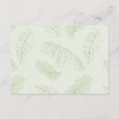 グリーンパーム葉ズトロピカル結婚ホテル エンクロージャーカード (裏面)
