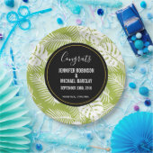 グリーンパーム葉ズ雨林パタ結婚ーン ペーパープレート (パーティー)