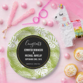 グリーンパーム葉ズ雨林パタ結婚ーン ペーパープレート (パーティー)