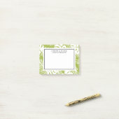 グリーンパーム葉ズ雨林パタ結婚ーン ポストイット (デスク上)