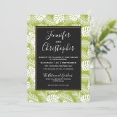 グリーンパーム葉ズ雨林パタ結婚ーン 招待状 (スタンド正面)