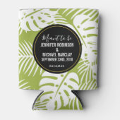 グリーンパーム葉ズ雨林パタ結婚ーン 缶クーラー (正面)