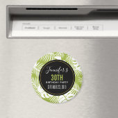 グリーンパーム葉ズ雨森パターン誕生日 マグネット (インサイチュ (食洗機))