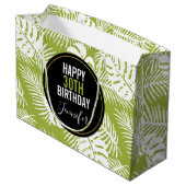 グリーンパーム葉ズ雨森パターン誕生日 ラージペーパーバッグ (裏面アングル)